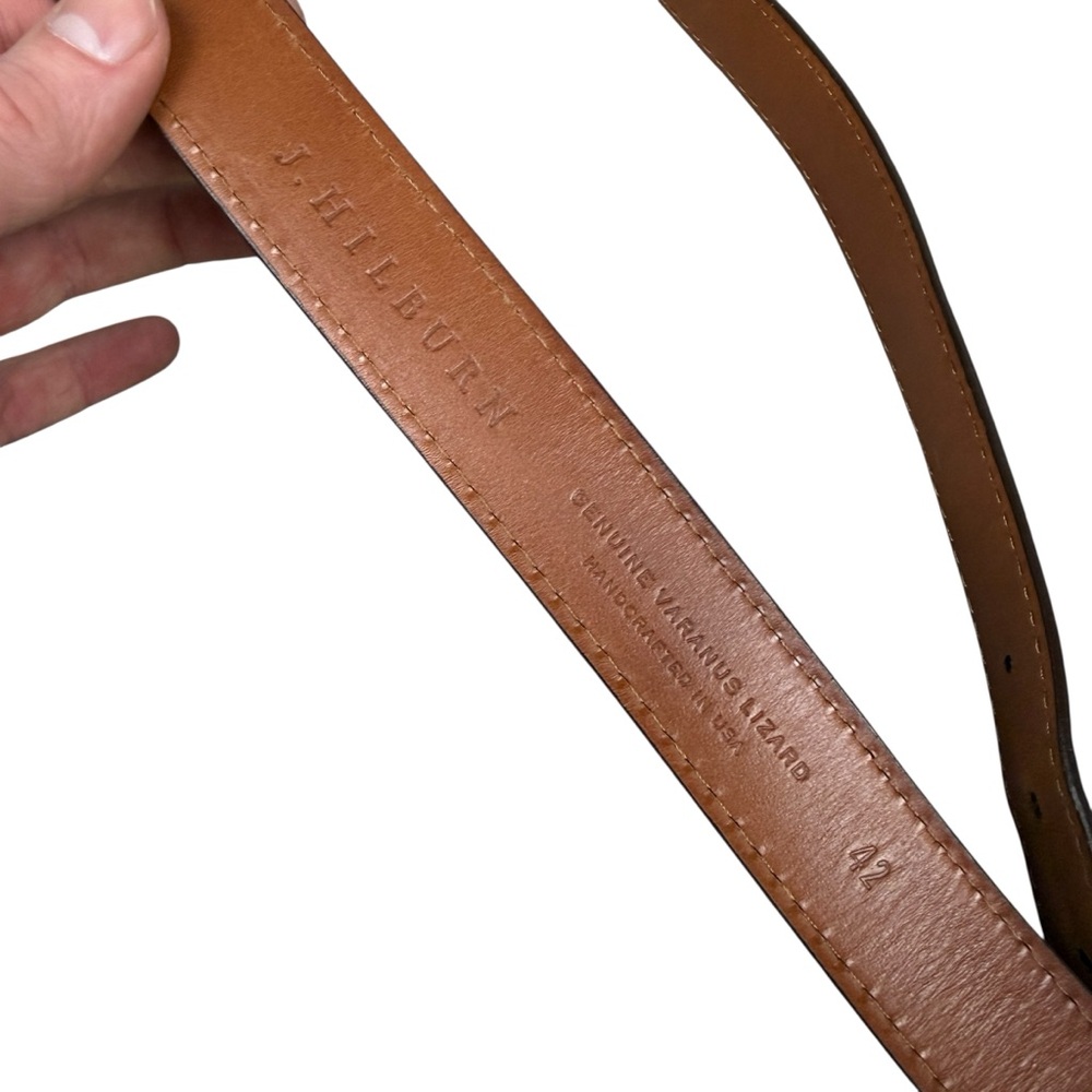 J Hilburn Veranus Lizard Leather Buckle Long Belt - Picture 5 of 5